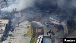 Hiện trường vụ nổ xe lửa ở Lac Megantic, 6/7/2013