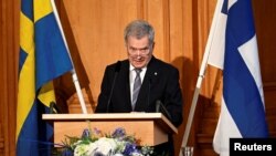 Finlandiya Cumhurbaşkanı Sauli Niinisto, İsveç parlamentosuna hitap etti. 