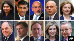 Johnson'ın yerine geçebilecek olası adaylar: Suella Braverman, Rishi Sunak, Nadhim Zahawi, Sajid Javid, Liz Truss, Ben Wallace, Jeremy Hunt, Tom Tugendhat, Penny Mordaunt ve Michael Gove.