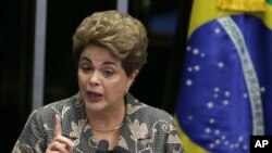 Bà Dilma Rousseff phát biểu trong phiên luận tội ở Brasilia, Brazil, 29/8/2016.