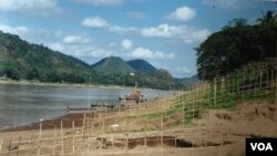 Khu vực dự kiến xây đập Luang Prabang 1410 MW trên dòng chính sông Mekong, chỉ cách thị trấn Luang Prabang 25 km.