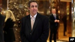 Ông Michael Cohen, luật sư riêng của Tổng thống Donald đến Trump Tower, New York, ngày 16/12/2016.